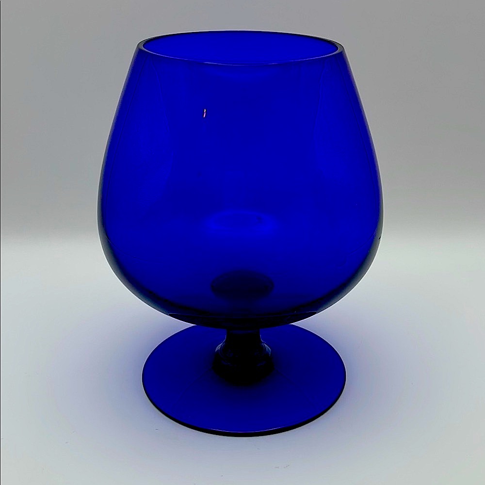 Vintage, Cobalt Blue, Glass Brandy Snifter, 6” tall